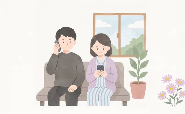 入院中に電話とLINEで赤ちゃんのお葬式を相談するご夫婦